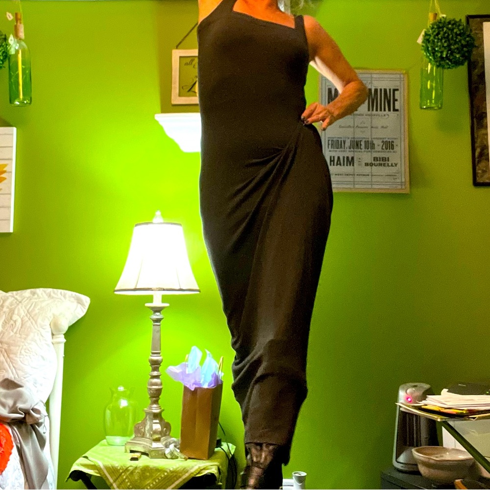 💥Laundry by Shelli Segal Maxi bodycon dark gray dress